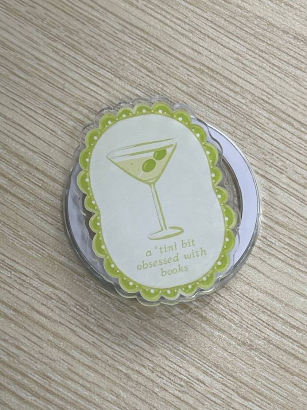 Book Lover Martini Phone Grip | Coquette Reader Acrylic Phone Holder